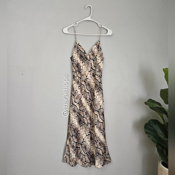 CAMI NYC The Raven Snakeprint Python Silk Slip Dress - Picture 3 of 8